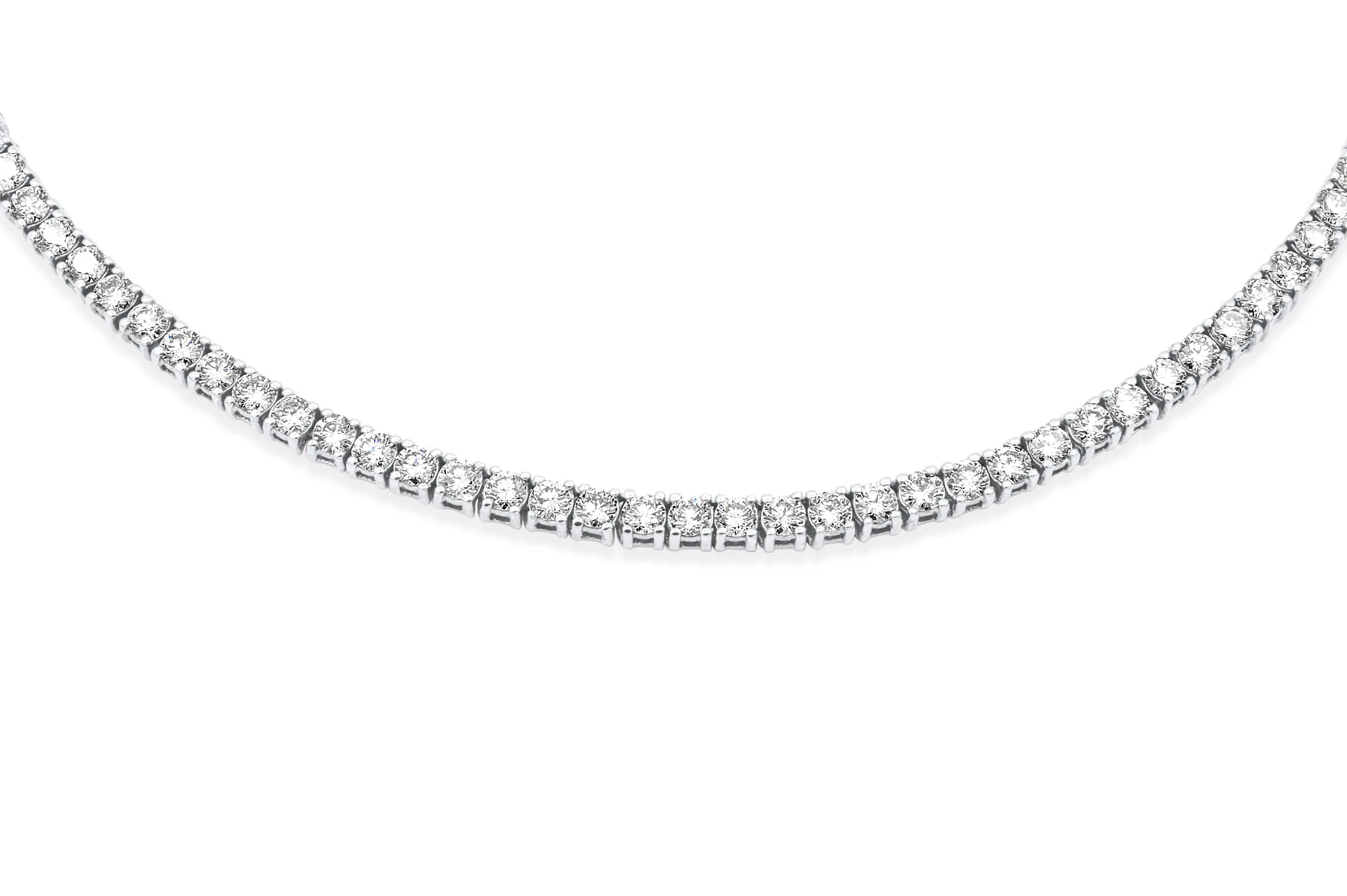 14K White Gold 5-Pointer Tennis Chain