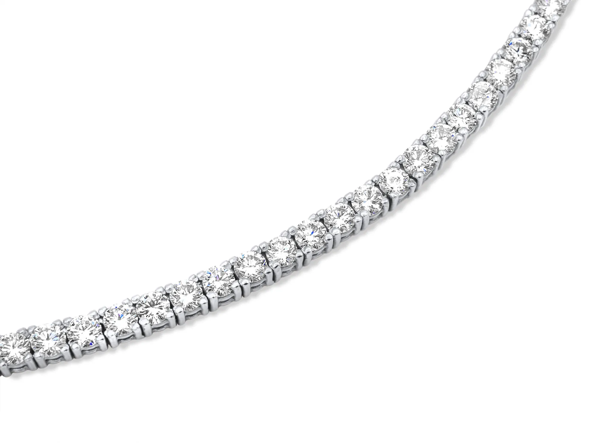 14K White Gold 5-Pointer Tennis Chain