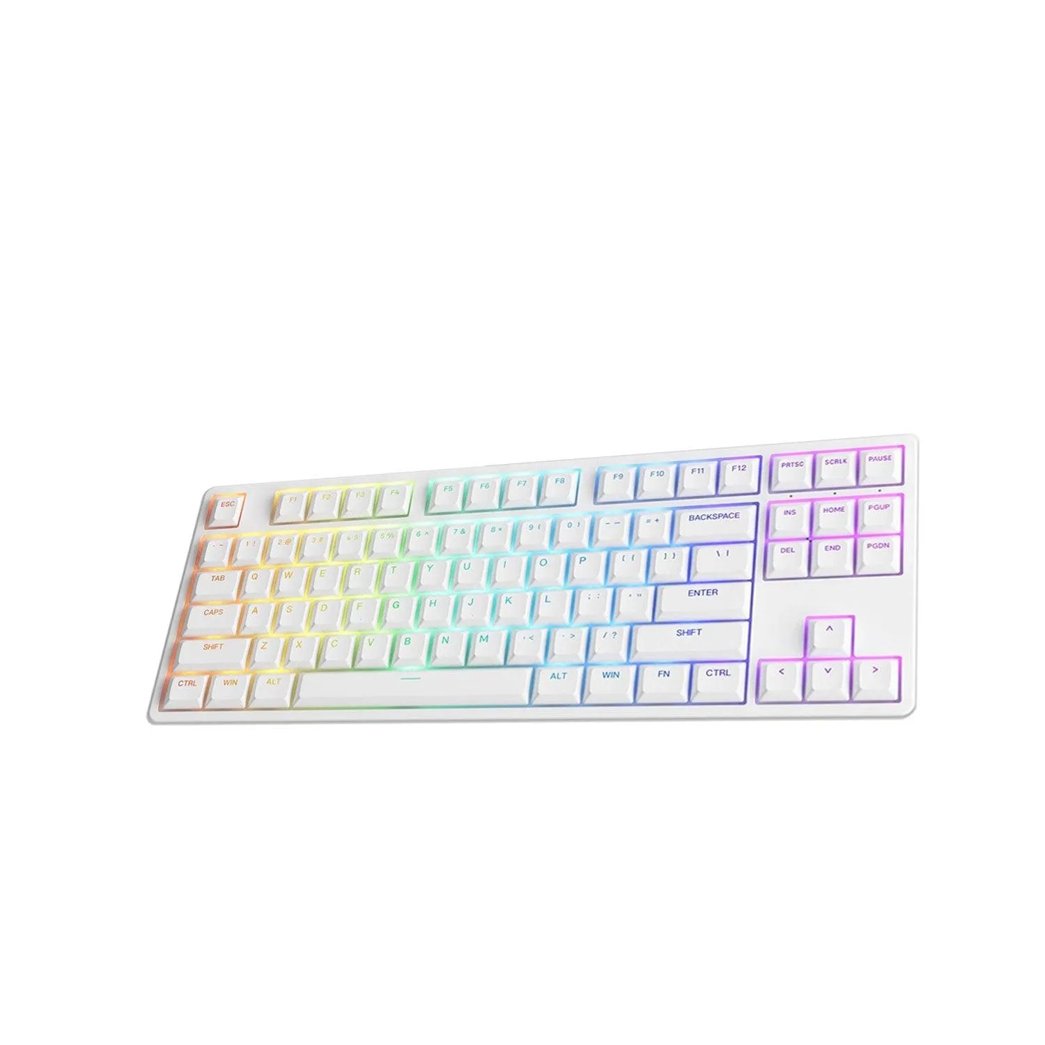 Akko 5087S Shine-Through RGB Hot-Swappable Mechanical Keyboard White(Akko CS Jelly Purple)