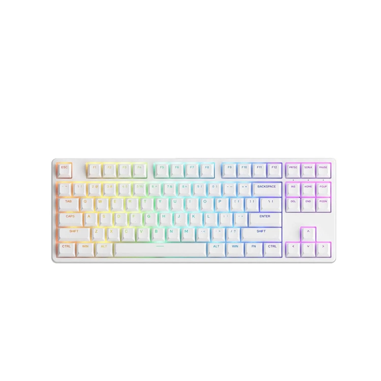 Akko 5087S Shine-Through RGB Hot-Swappable Mechanical Keyboard White(Akko CS Jelly Purple)