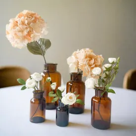 Amber Brown Glass Apothecary Bottles - Wedding Vases