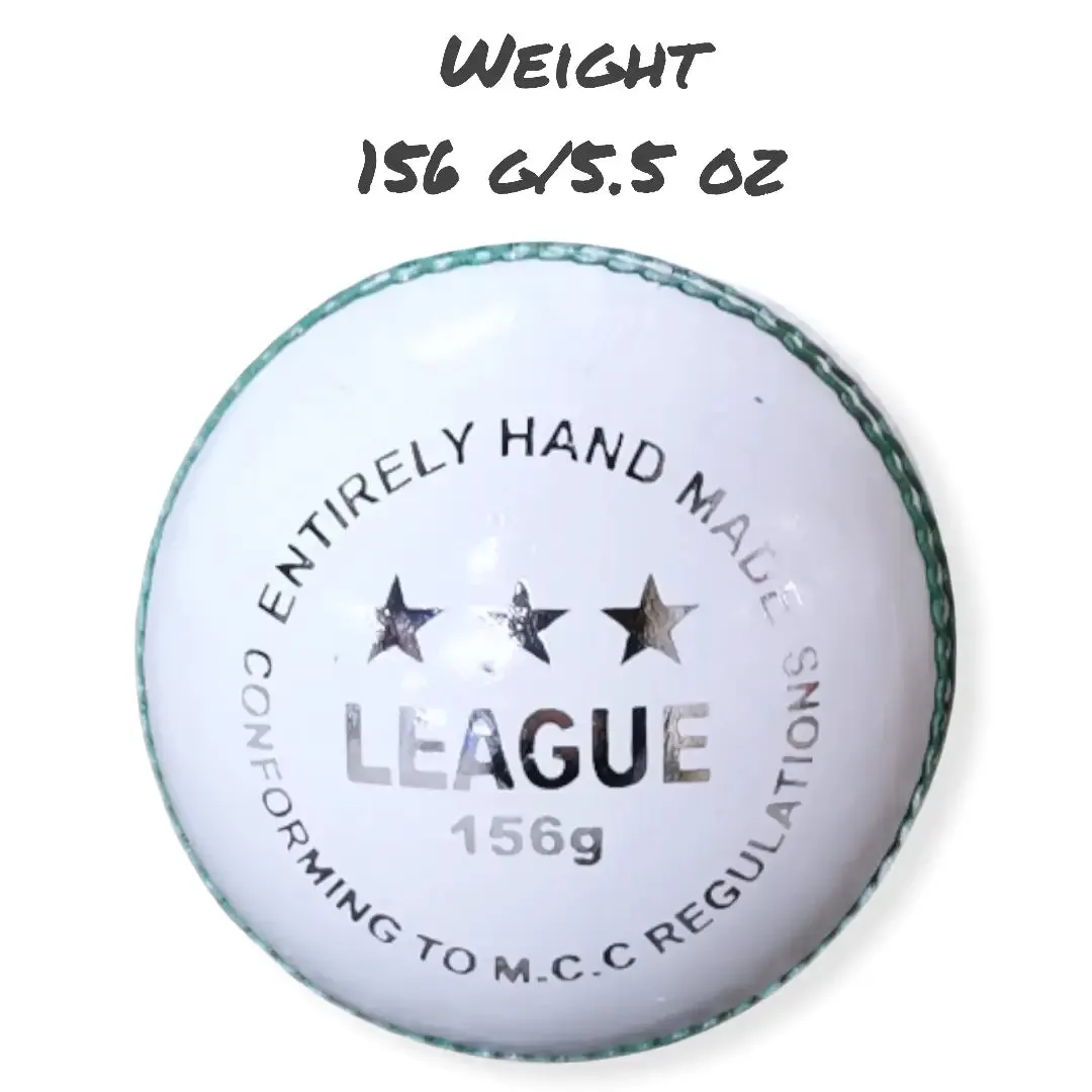 Bratla League Cricket Ball Leather Hard Ball Hand Stitched Pack of 6 Senior 156g