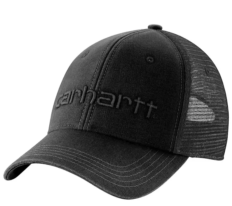 Canvas Mesh-Graphic Logo Cap | Black