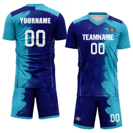 Custom Blue Soccer Sets Jersey Personalized SCJ101-D020210-9