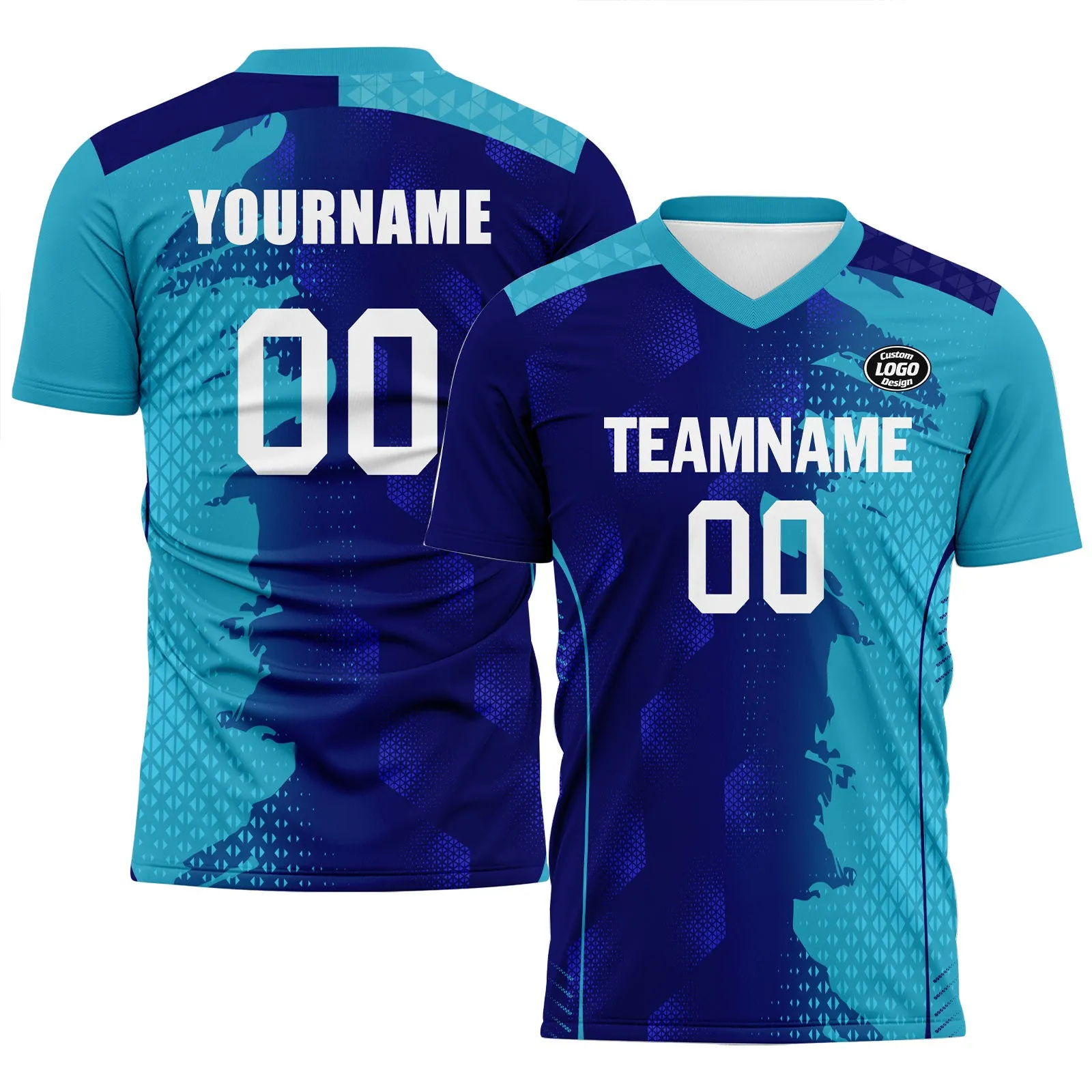 Custom Blue Soccer Sets Jersey Personalized SCJ101-D020210-9