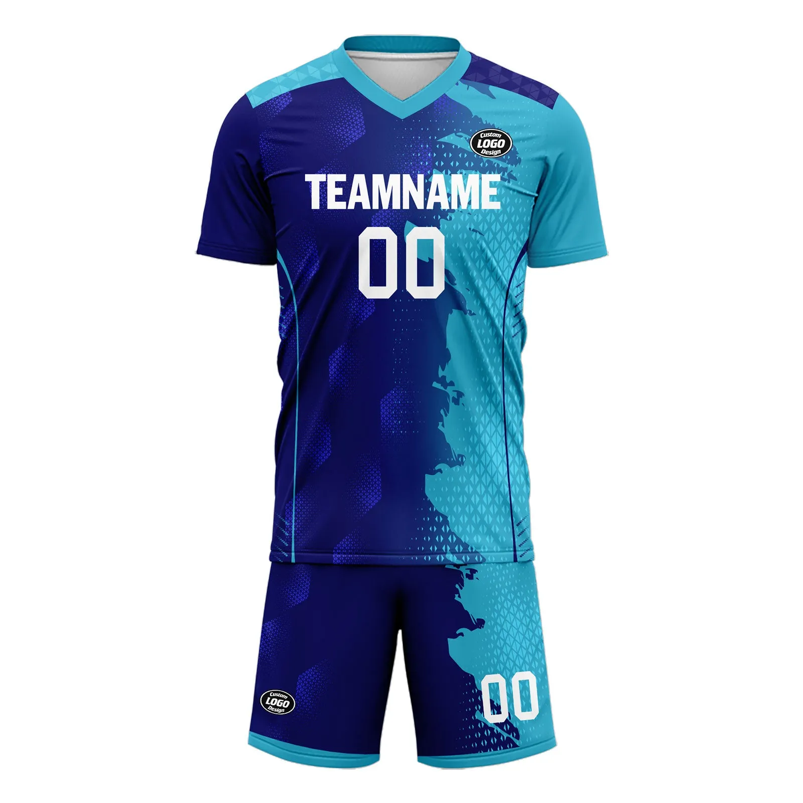 Custom Blue Soccer Sets Jersey Personalized SCJ101-D020210-9