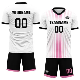 Custom White Pink Soccer Sets Jersey Personalized SCJ101-D020131-6