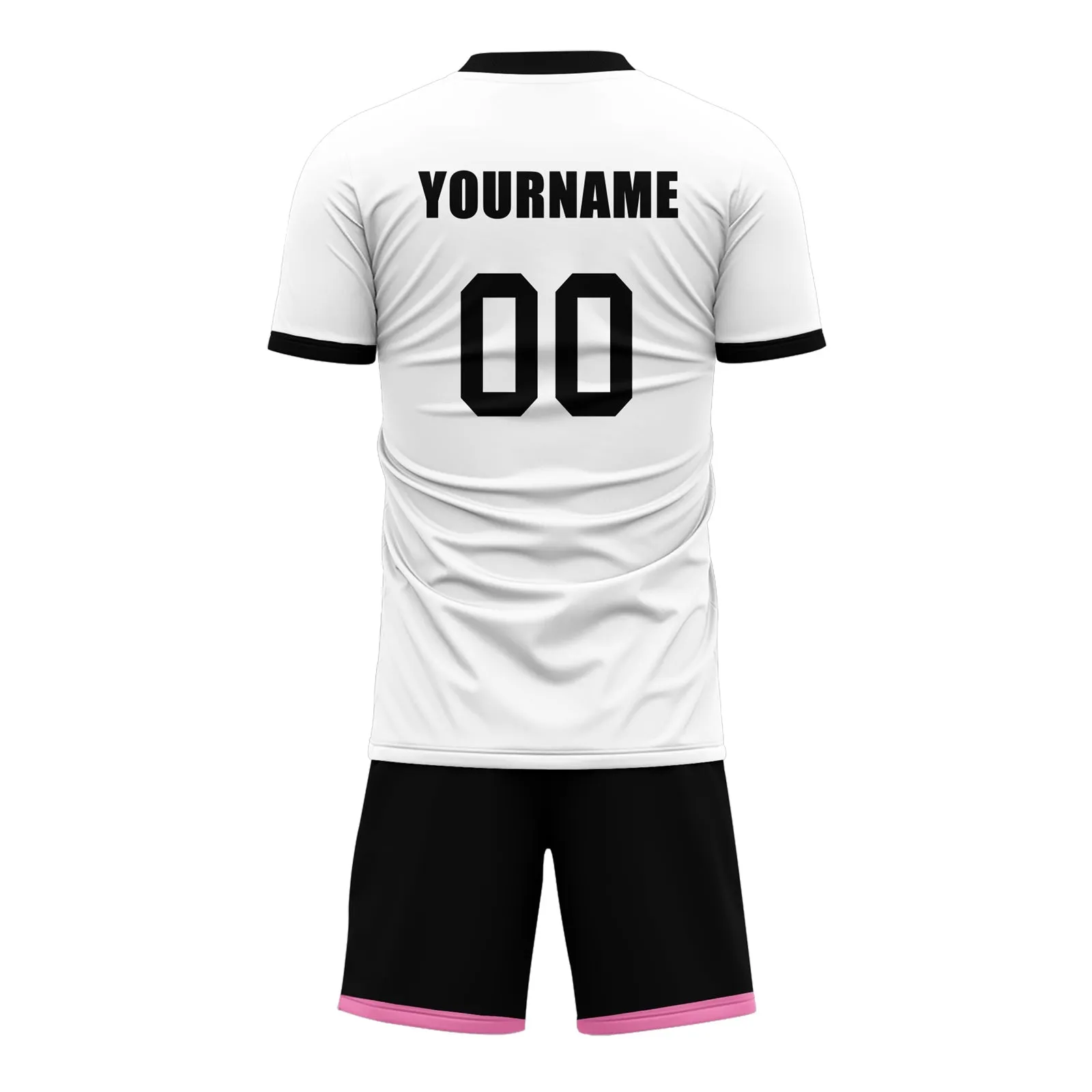 Custom White Pink Soccer Sets Jersey Personalized SCJ101-D020131-6