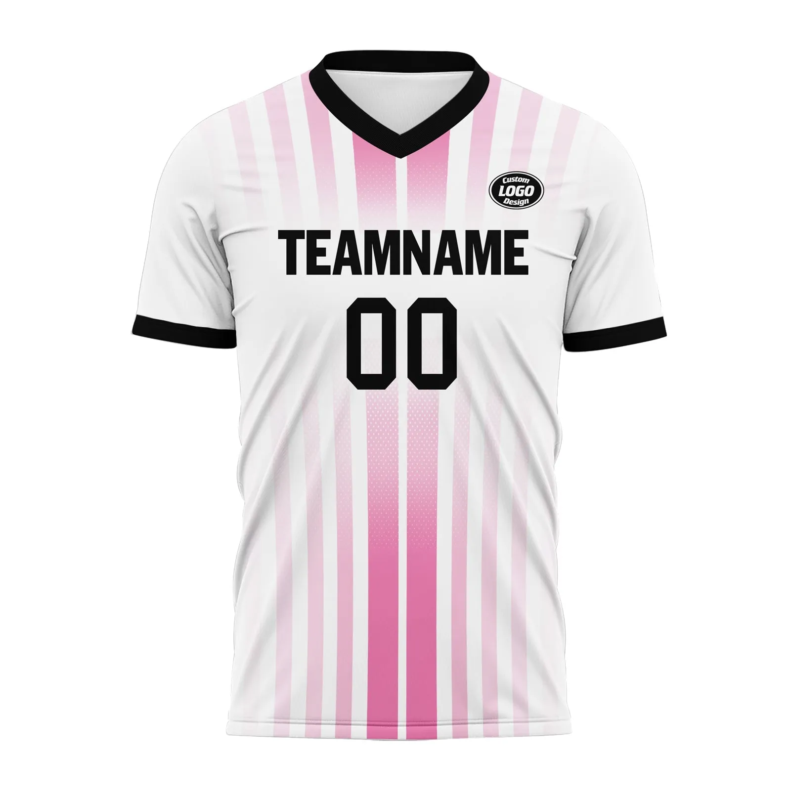 Custom White Pink Soccer Sets Jersey Personalized SCJ101-D020131-6