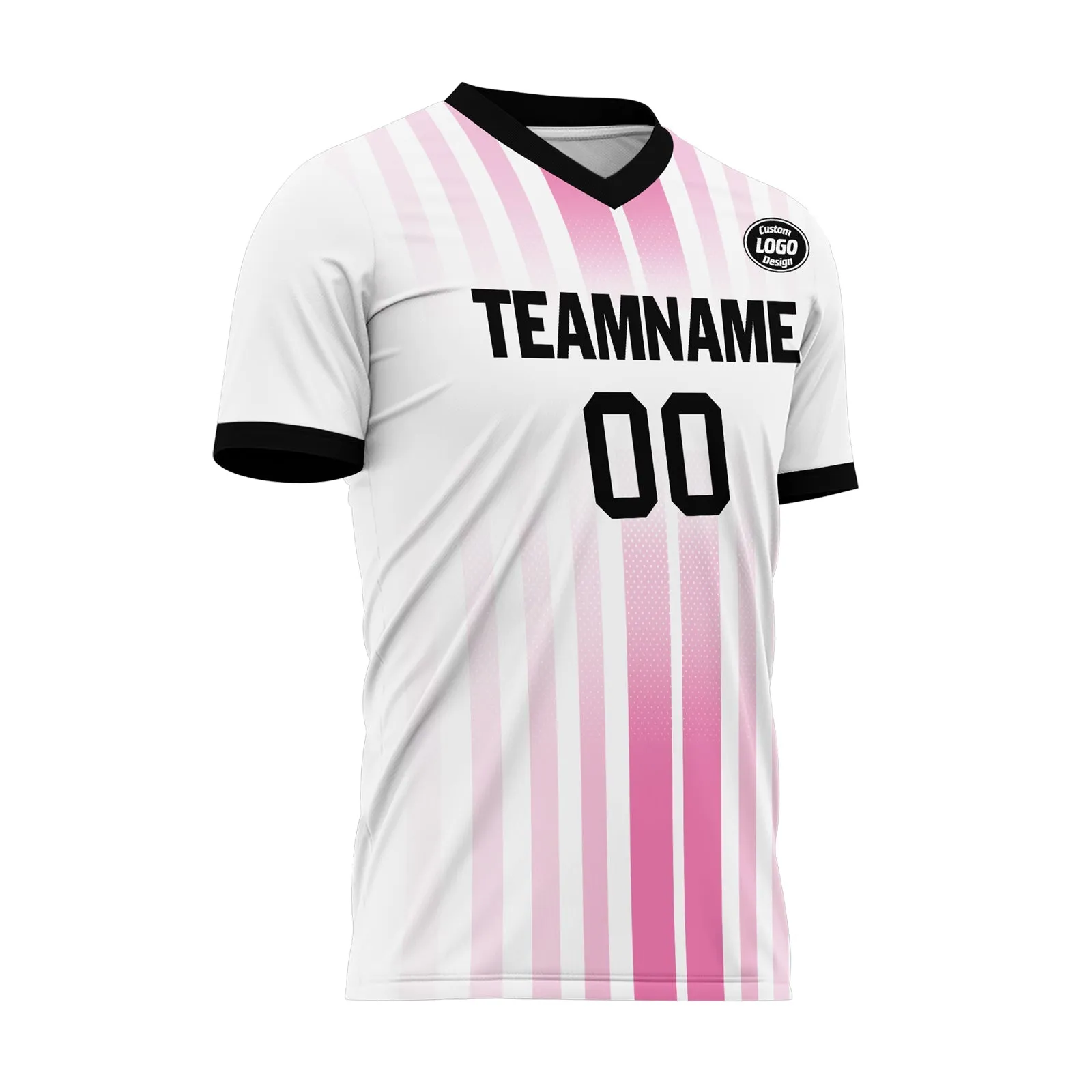 Custom White Pink Soccer Sets Jersey Personalized SCJ101-D020131-6