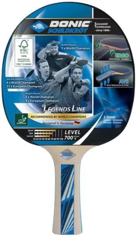 Donic Schildkröt Legends 700 Table Tennis Equipment Blue, Wood