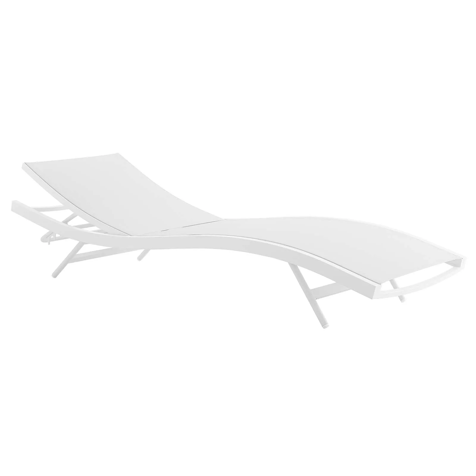 Glimpse Outdoor Patio Mesh Chaise Lounge Chair White White EEI-3300-WHI-WHI