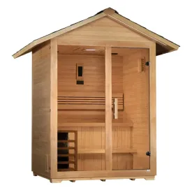 Golden Designs "Arlberg" 3 Person Traditional Outdoor Sauna -  Canadian Hemlock