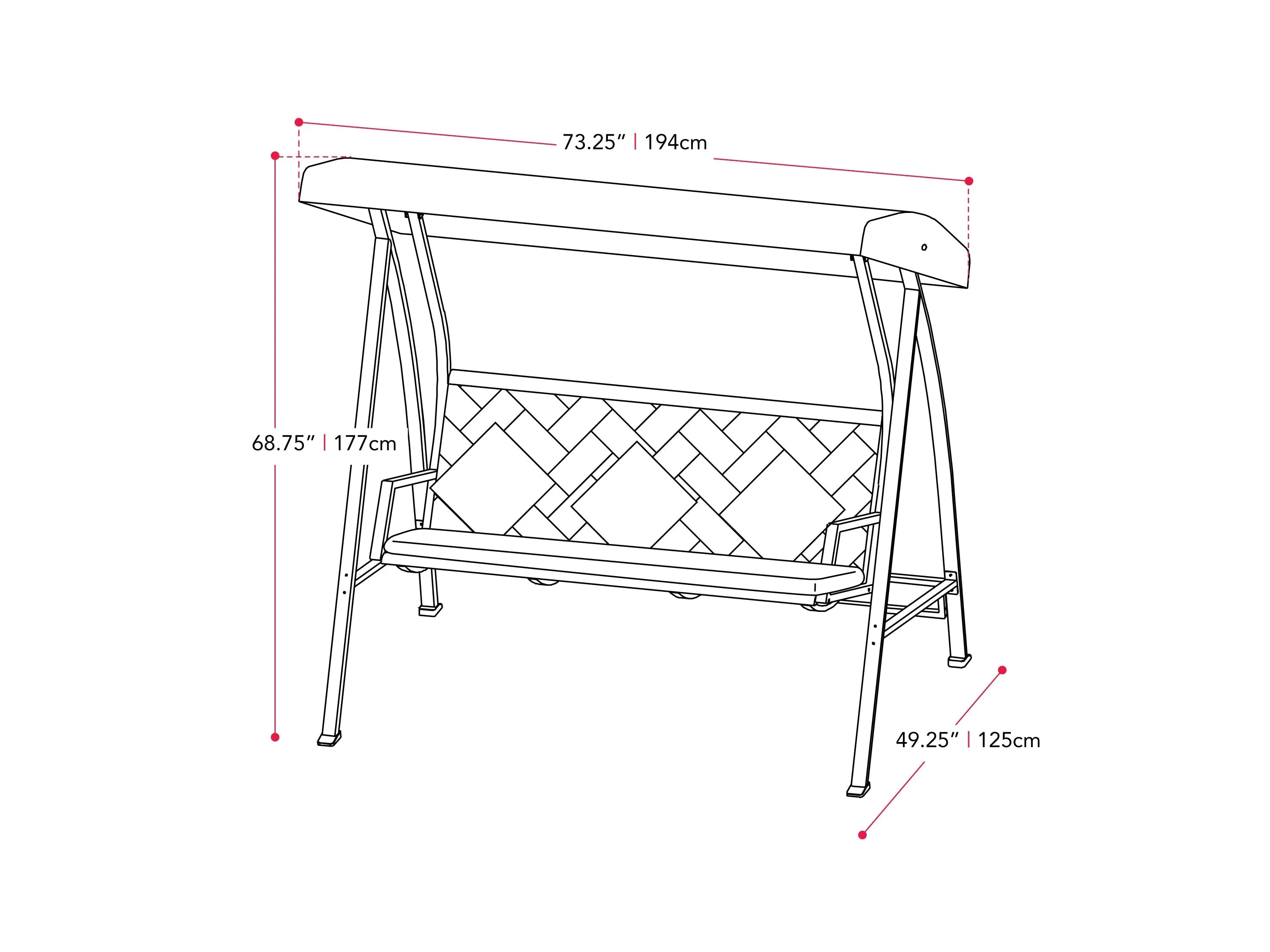 Grey Patio Swing With Canopy