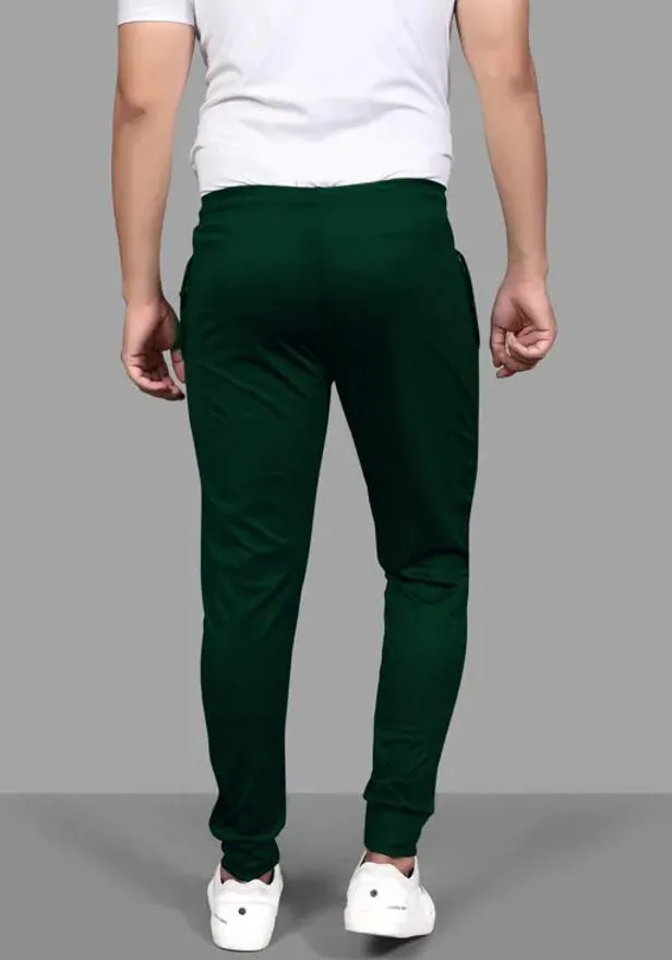 Men Striped Green Track Pants (Pack of 1)