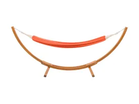 Orange Hammock with Wood Stand