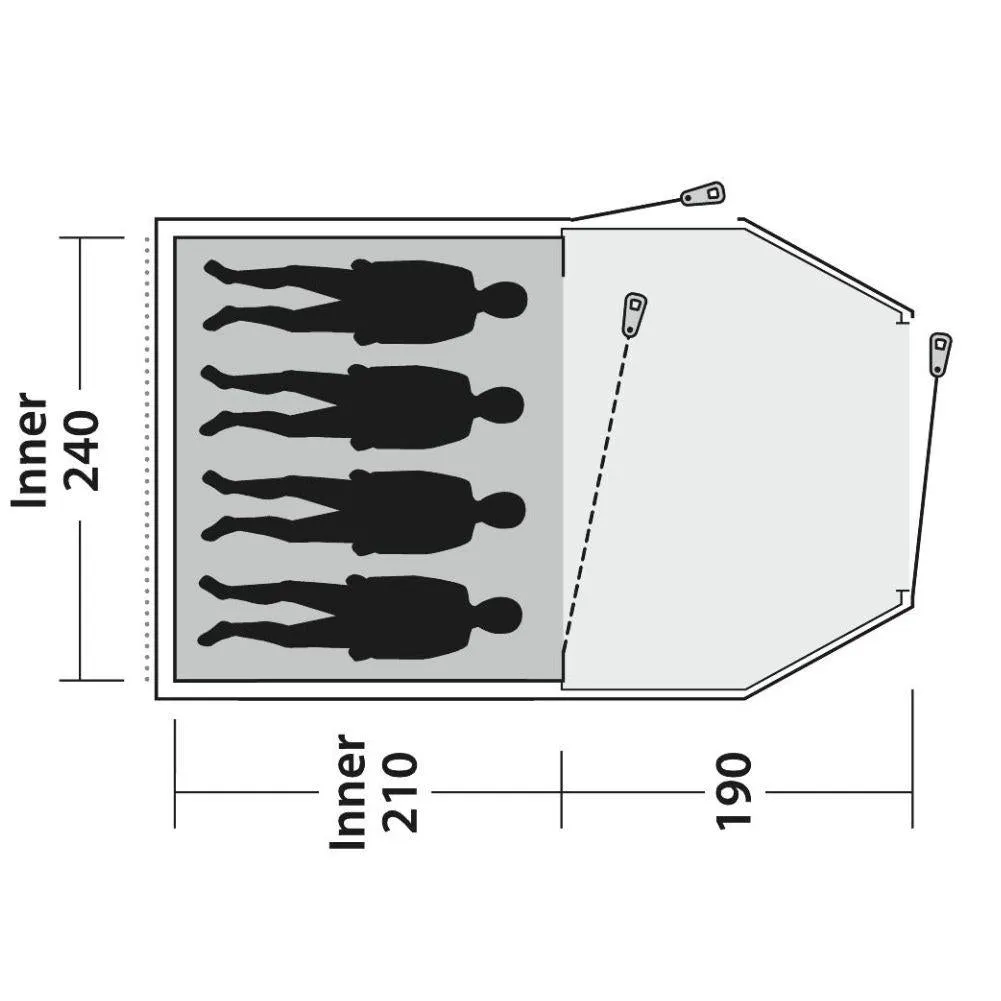 Outwell Tent Earth 4 - 4 Man Tunnel Tent