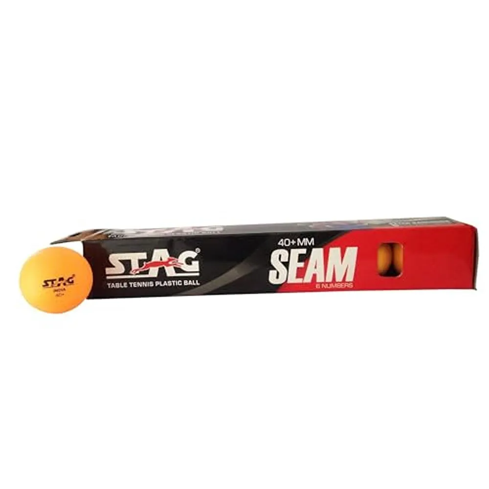 STAG ICONIC Seam Table Tennis Ball Pack of 6 (Orange)