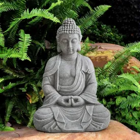 SUNJOY Buddha Statue 20 in. Large Sized Buddha Garden Statue Gray Decorative Outdoor Buddha Statue