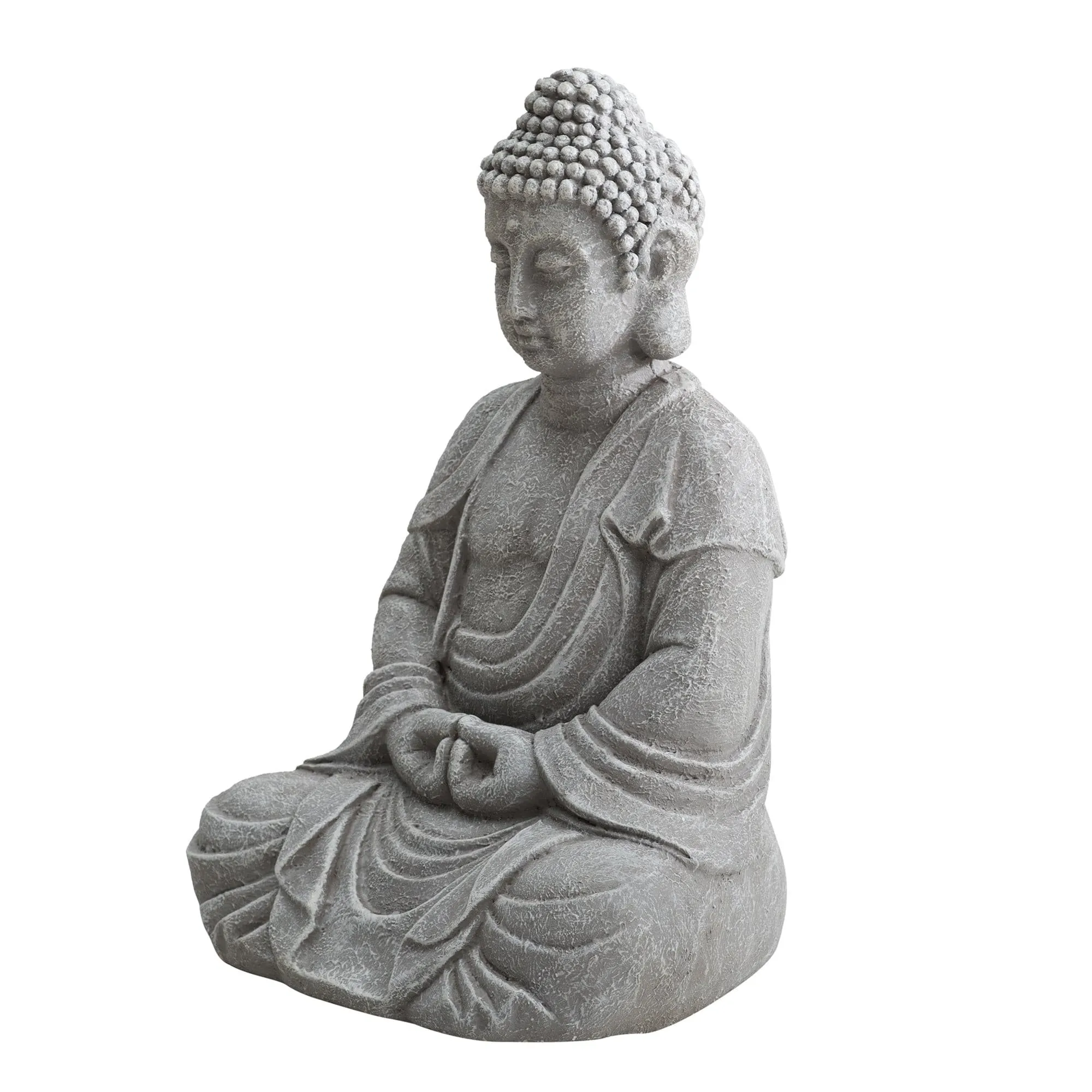 SUNJOY Buddha Statue 20 in. Large Sized Buddha Garden Statue Gray Decorative Outdoor Buddha Statue