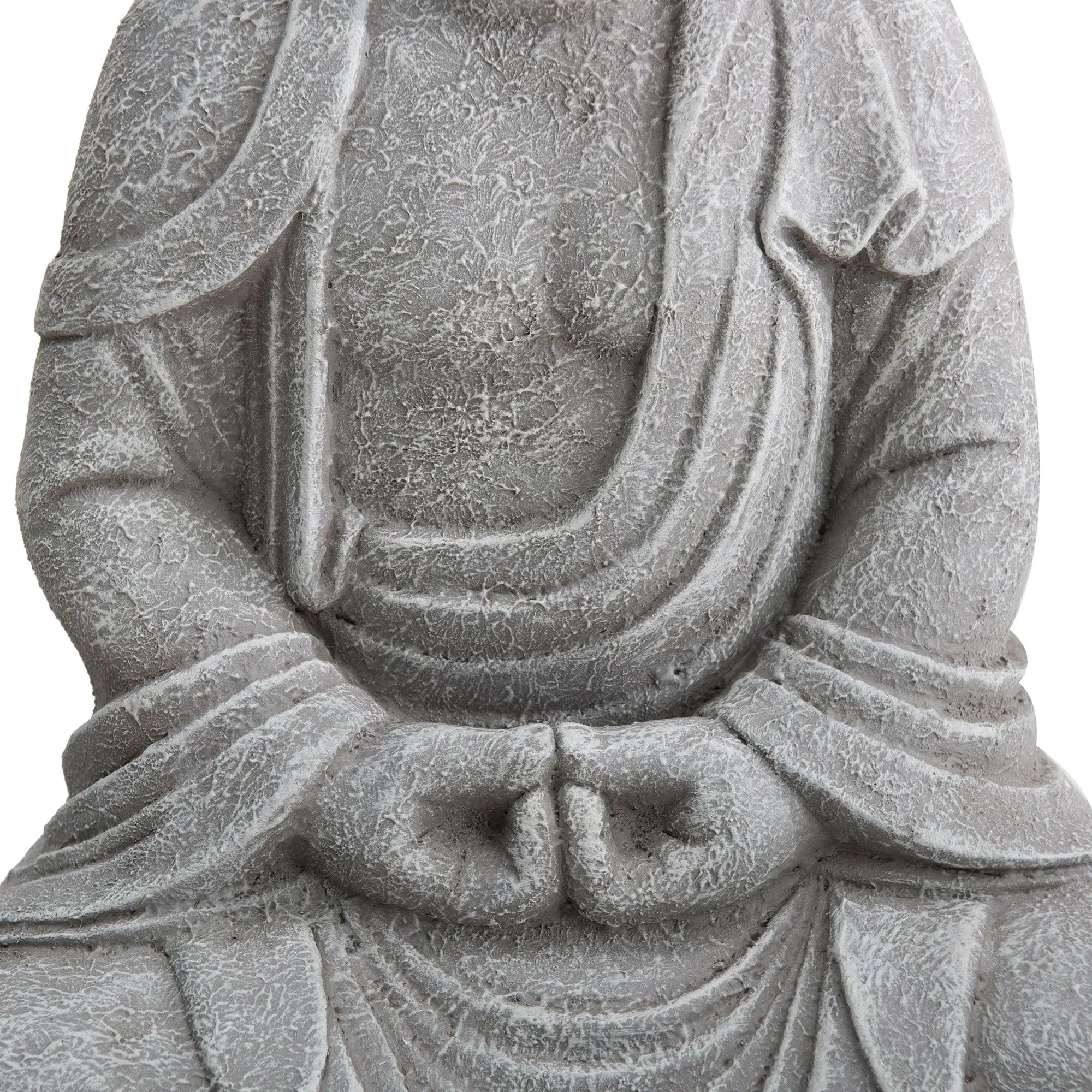 SUNJOY Buddha Statue 20 in. Large Sized Buddha Garden Statue Gray Decorative Outdoor Buddha Statue