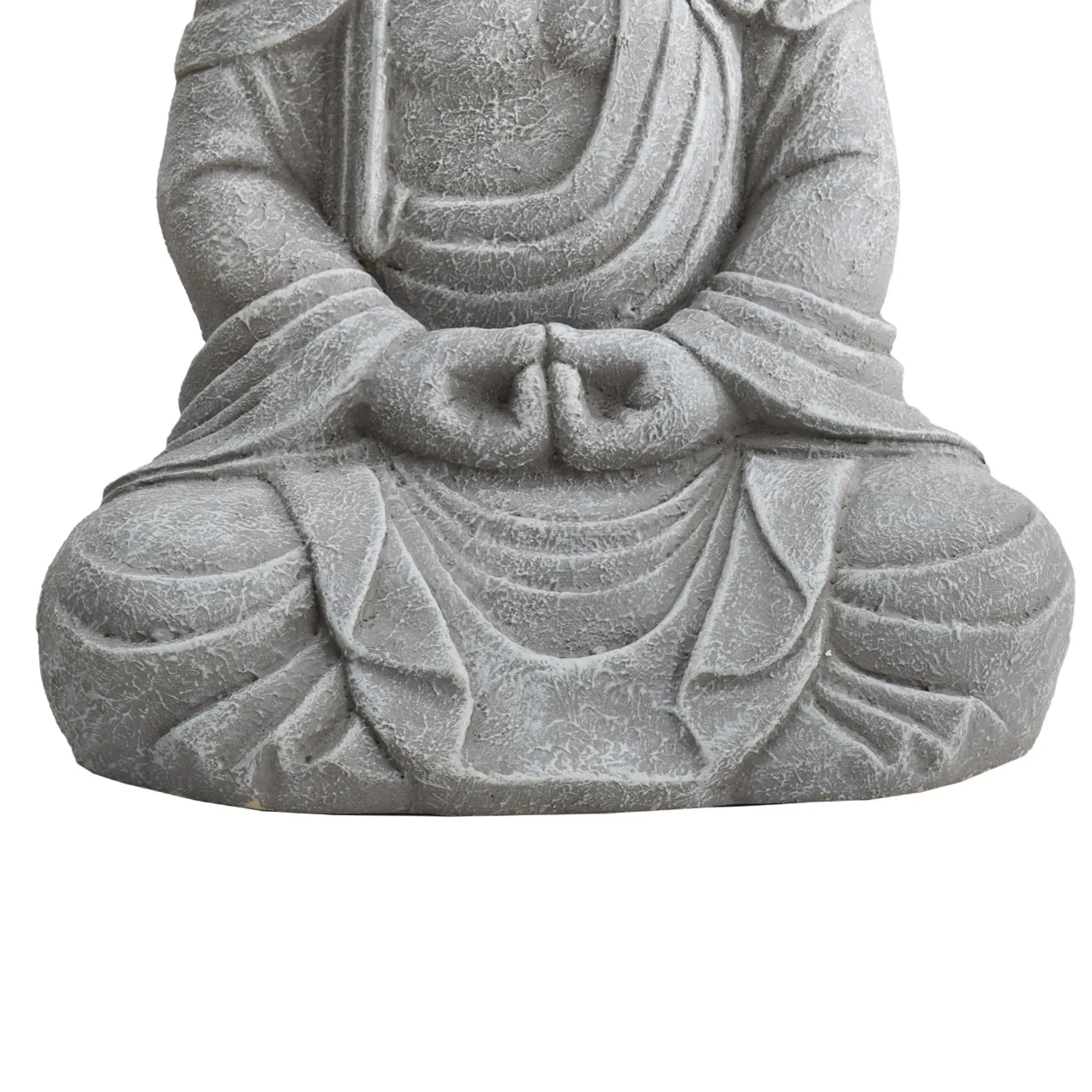 SUNJOY Buddha Statue 20 in. Large Sized Buddha Garden Statue Gray Decorative Outdoor Buddha Statue