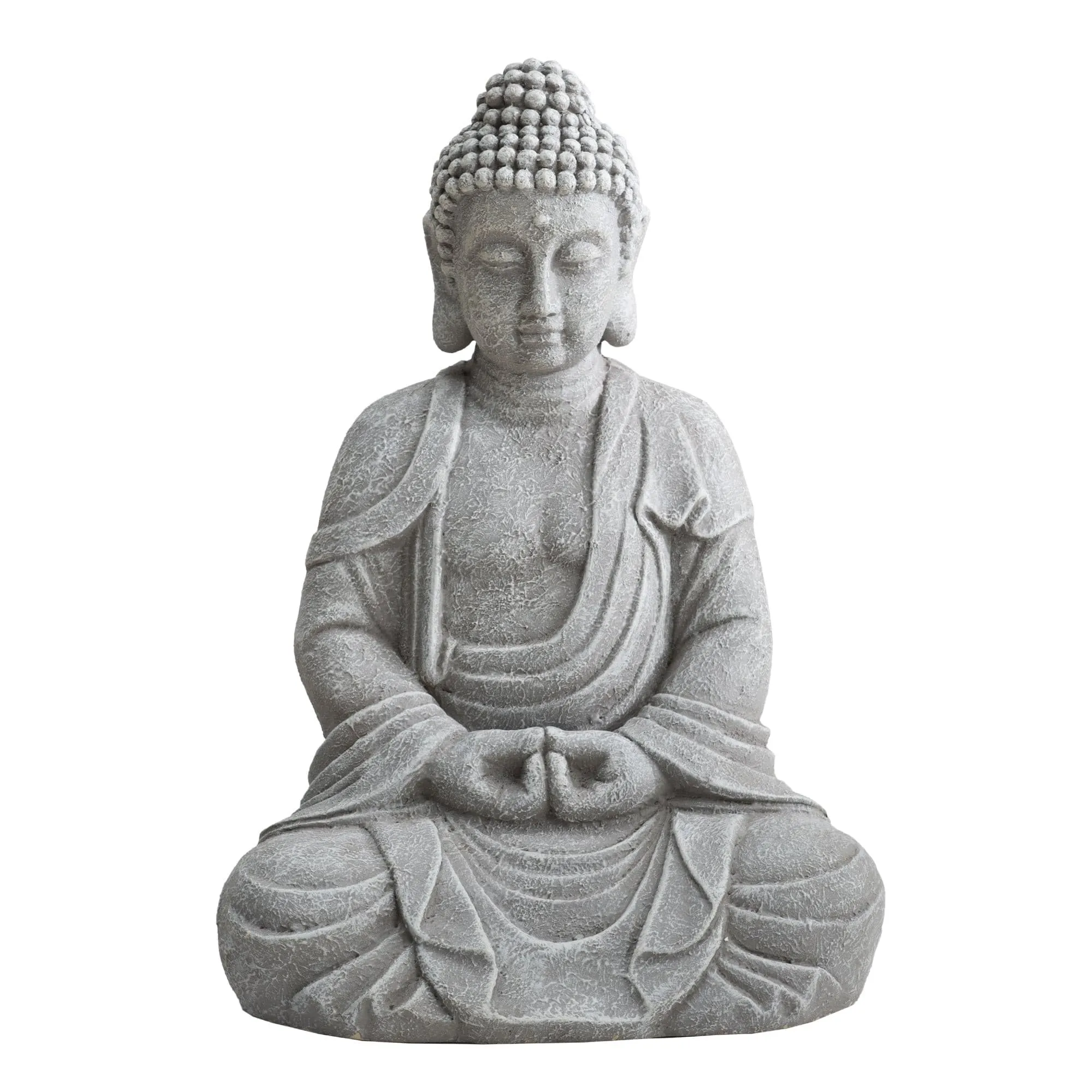 SUNJOY Buddha Statue 20 in. Large Sized Buddha Garden Statue Gray Decorative Outdoor Buddha Statue