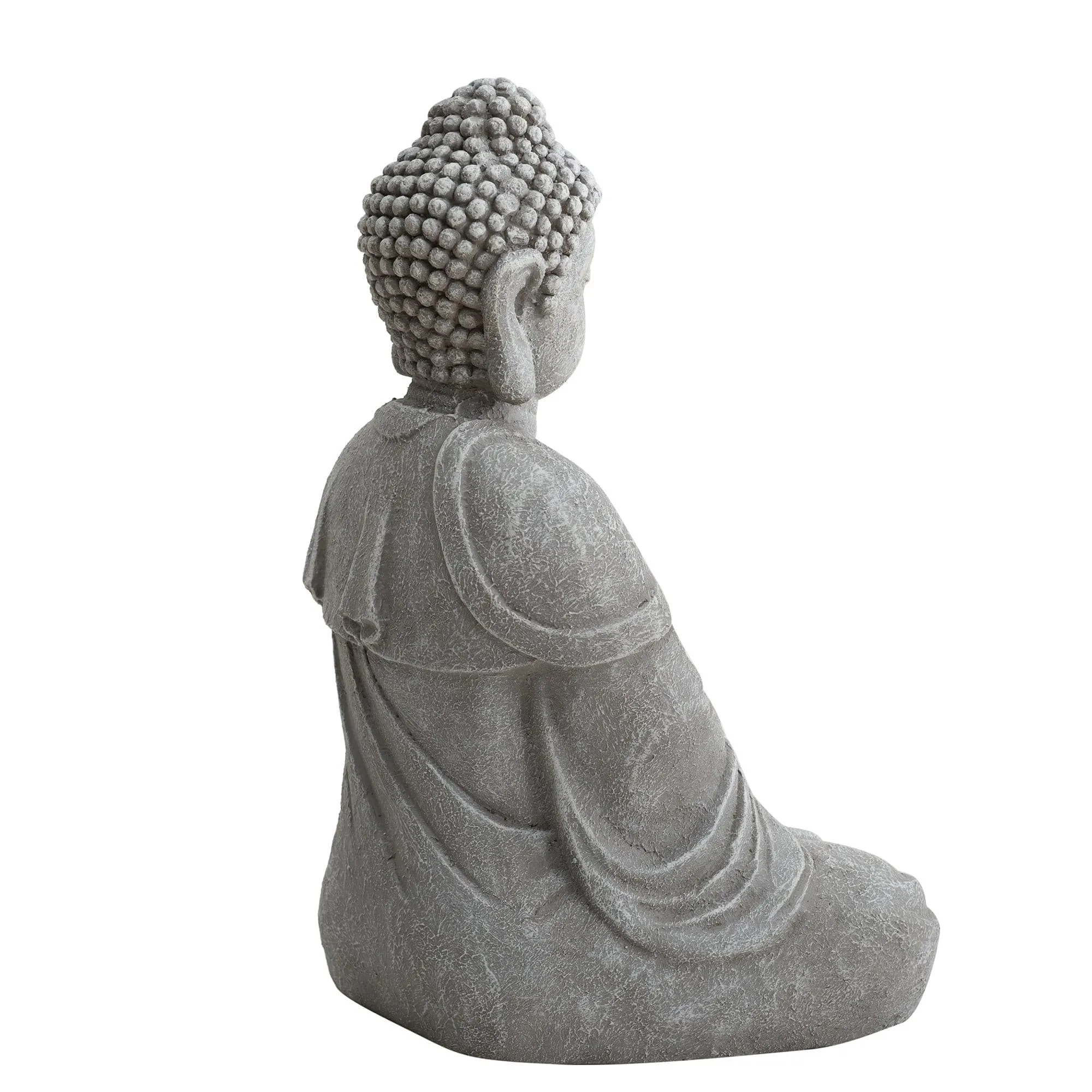 SUNJOY Buddha Statue 20 in. Large Sized Buddha Garden Statue Gray Decorative Outdoor Buddha Statue