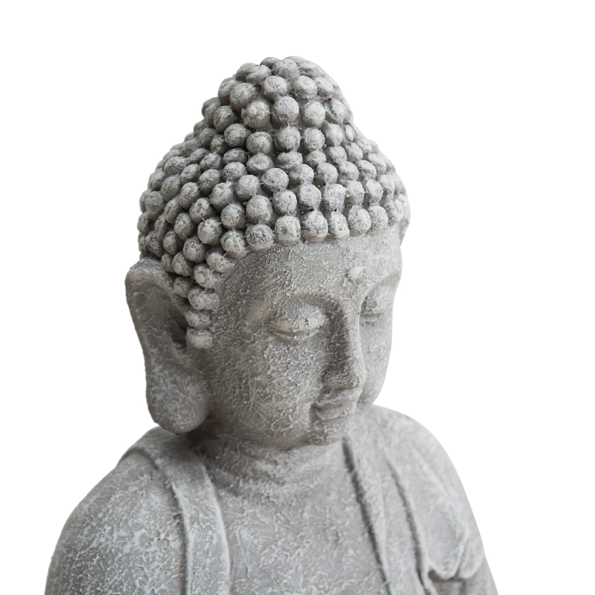 SUNJOY Buddha Statue 20 in. Large Sized Buddha Garden Statue Gray Decorative Outdoor Buddha Statue