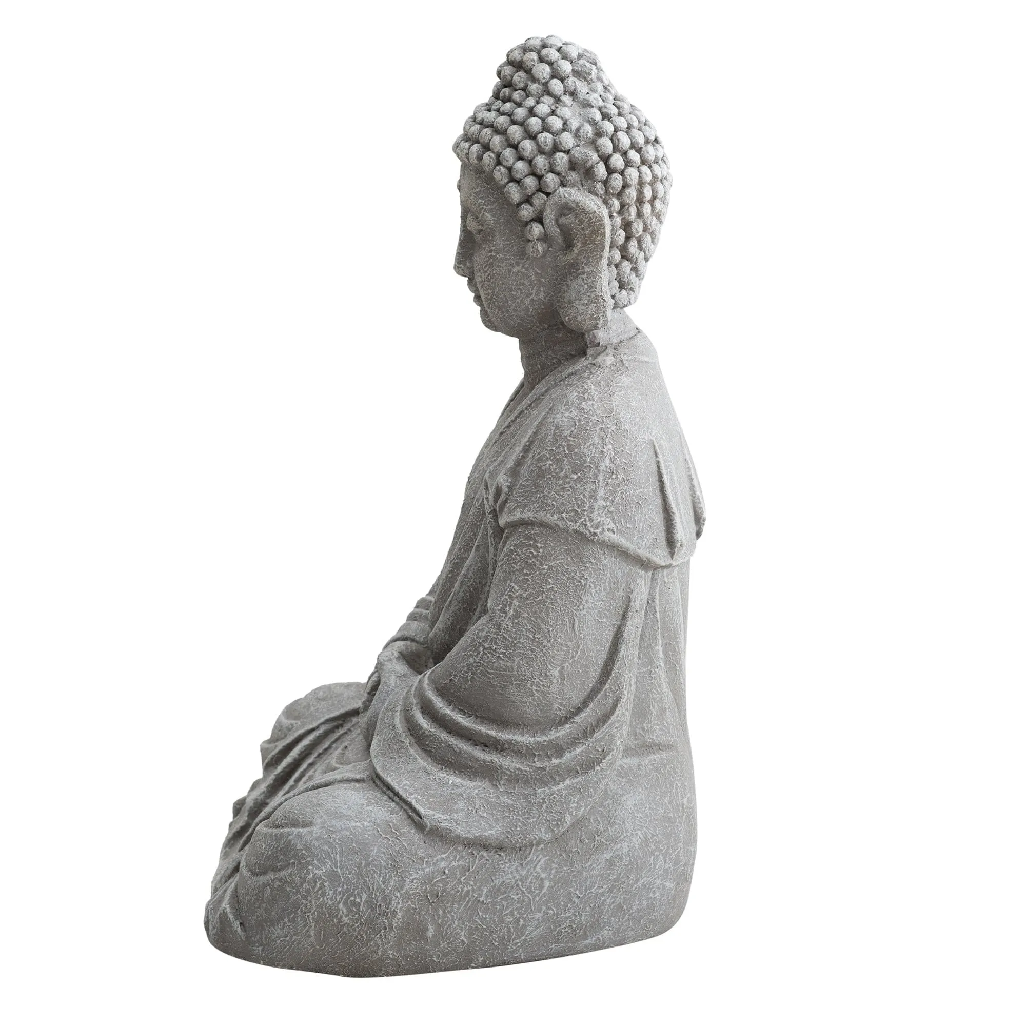 SUNJOY Buddha Statue 20 in. Large Sized Buddha Garden Statue Gray Decorative Outdoor Buddha Statue