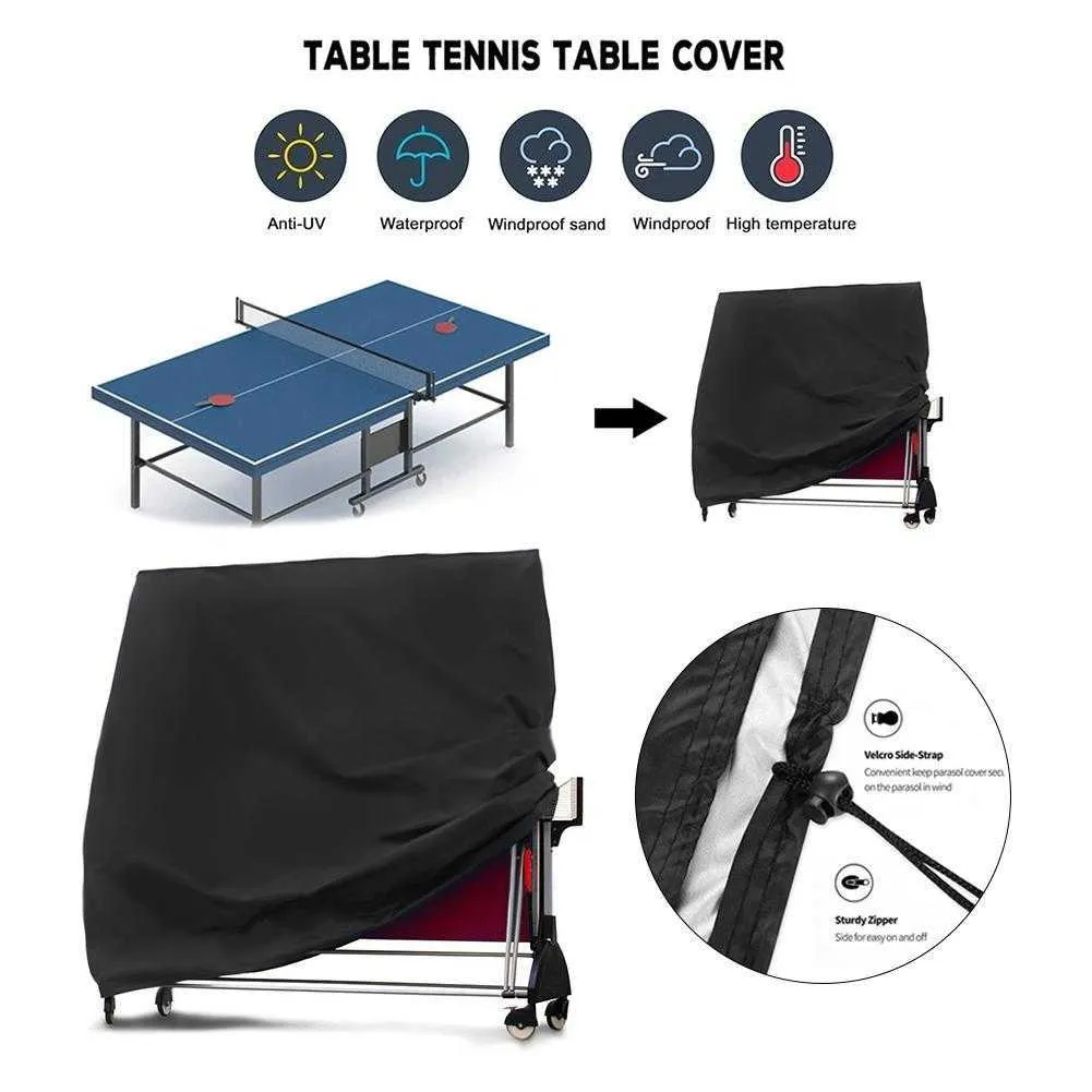 Waterproof Table Tennis Table Protective Cover for Indoor or Outdoor Ping Pong Tables